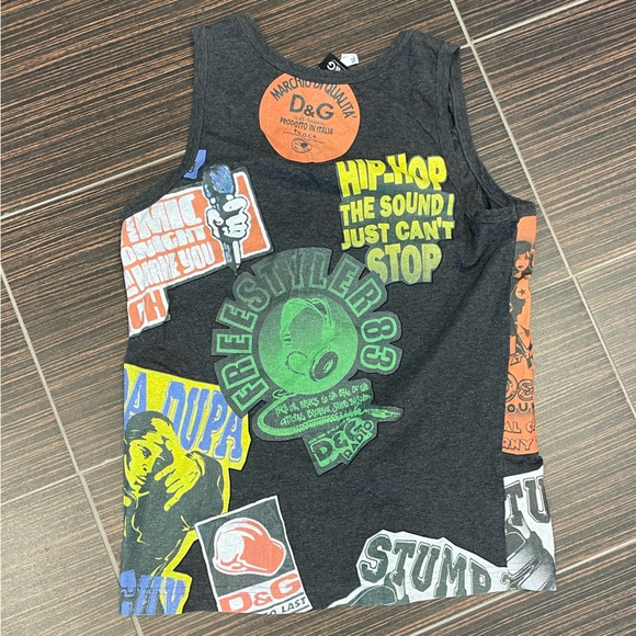Y2K Dolce & Gabbana Graphic Tank Top Supa Dupa Fly Guy - Picture 3 of 4